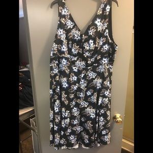 A Line pinup dress black and blue size 24
